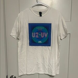 White U2 UV Graphic T-Shirt